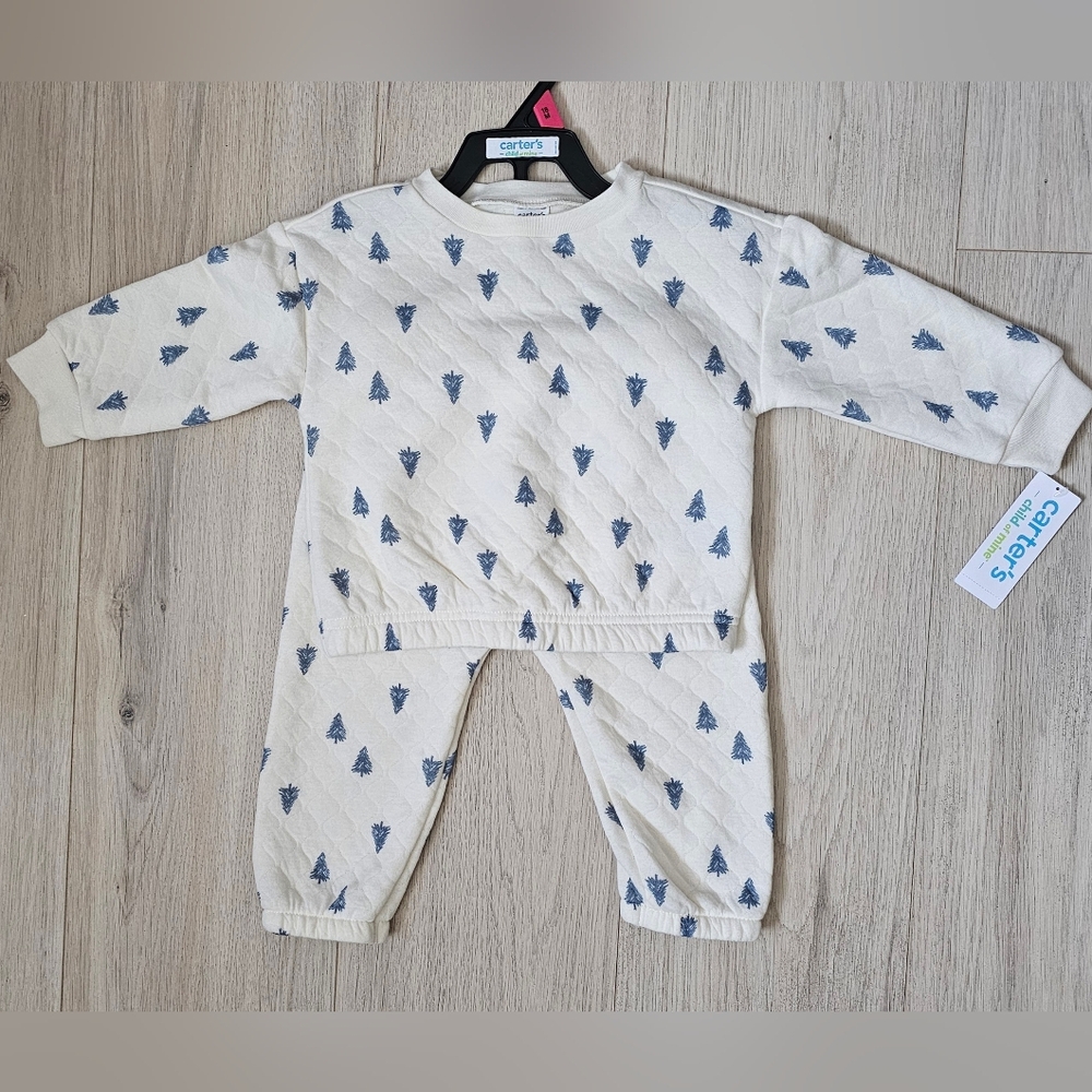 Carter's Quilted 2 pc Set with Pine Tree Print - NWT